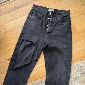 Agolde Women's Black Distressed Jeans